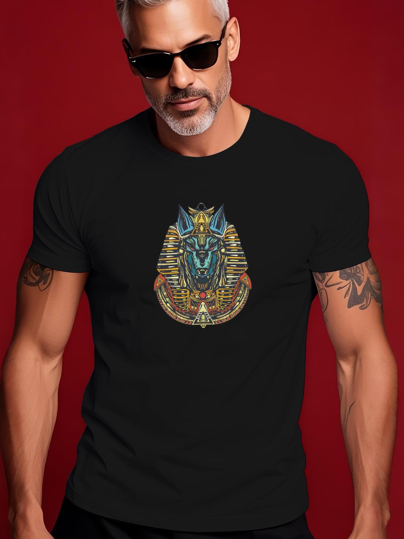 Anubis Graphic Cotton Tshirt - Casual Crew Neck L
