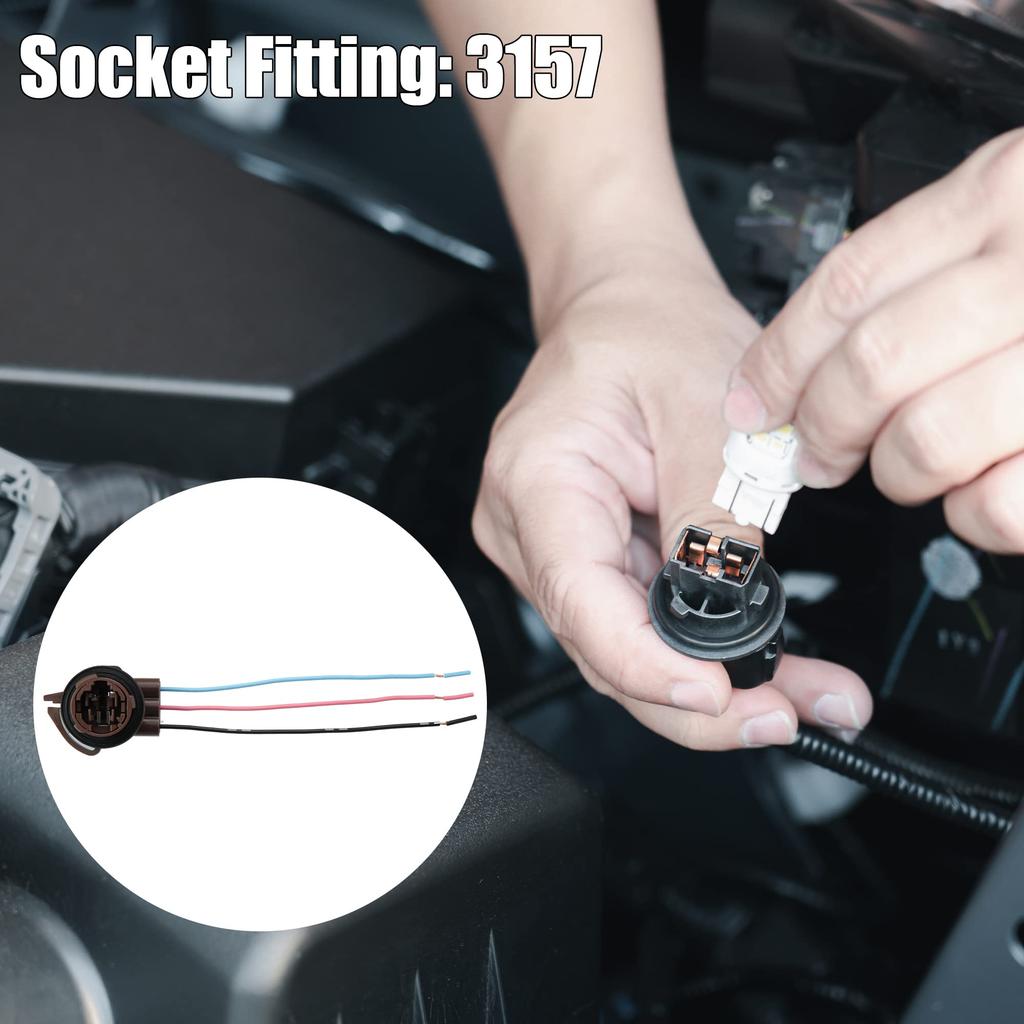 X AUTOHAUX 3157 Pigtail Socket Wire Wire Harness Adapter Connector for Car LED Headlight