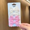 4/6/10Pcs Soft Cotton Bow Hairpin Girl Sweet Design Hairpin Color Block Delicate Hairgripe Barrettes Kawaii Child Accessories