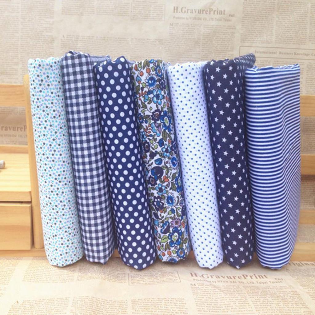 7Pcs/Set Fabric Floral Plaid Cotton Cloth DIY Craft Sewing Handmade Accessories