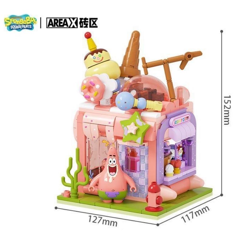 AREAX SpongeBob SquarePants Box Patrick Star Assembly Building Block Model Toy Figure Sweet Star Dream Children Gift