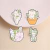 Cute Cat & Plant Enamel Pins Vase Potted Kitten Art Floral Collage Cartoon Animal Brooches Lapel Badge Jewelry Gifts for Friends