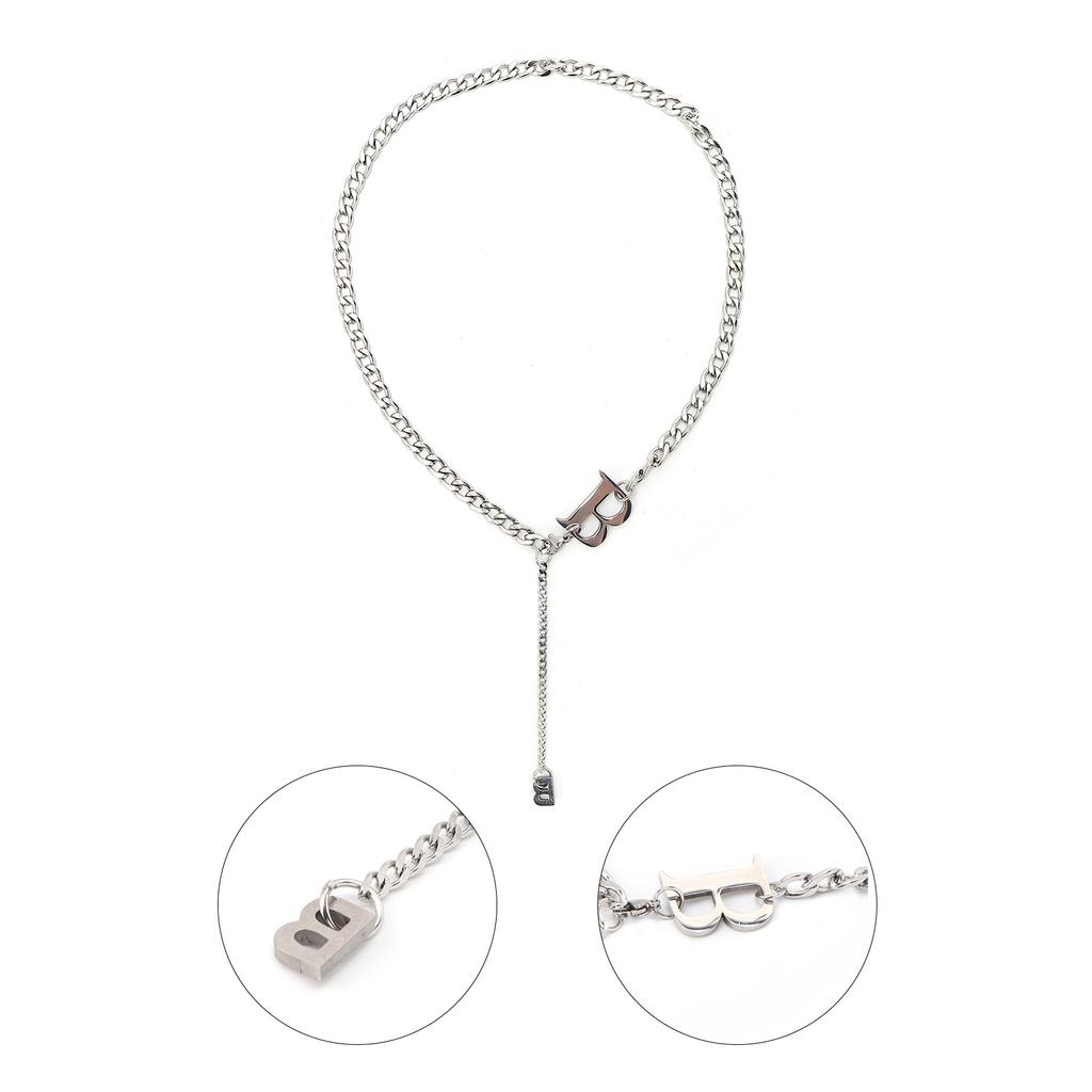 Titanium Steel Letter B Pendant Necklace Unisex Fashionable Necklace Jewelry Accessory