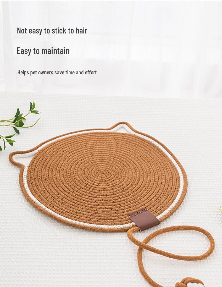 Influencer Cat Paw Woven Cotton Mat: Sleeping Pad & Scratching Post