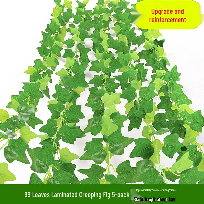 Artificial Rattan Morning Glory and Green Ivy Leaf Vine for Decoration