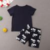 2 Teile/satz Kinder Top Hosen Anzug Cartoon Dinoasur Druck O Neck Pyjamas Kurzarm Sommer Outfit Unisex Casual Homewear Kleidung