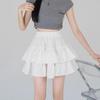 Spring 2025 Women's Black High Waist A-Line Puffy Half Umbrella Skirt