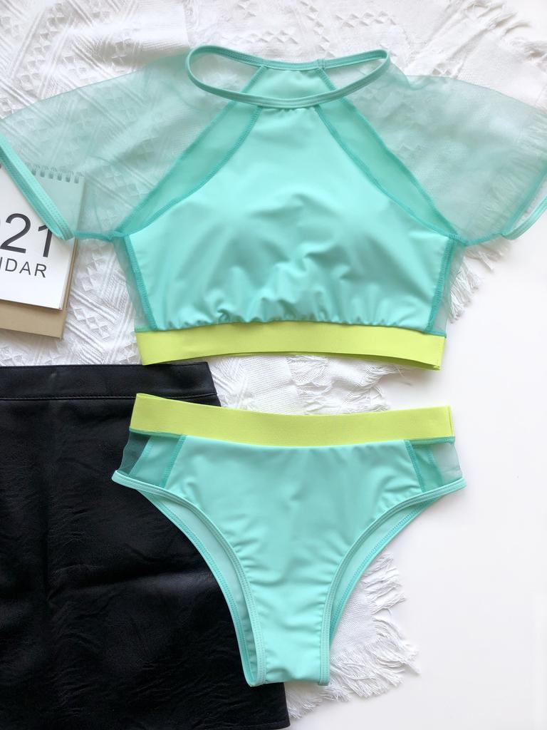 Dambandagebaddräkt Sexig bikini med hög midja