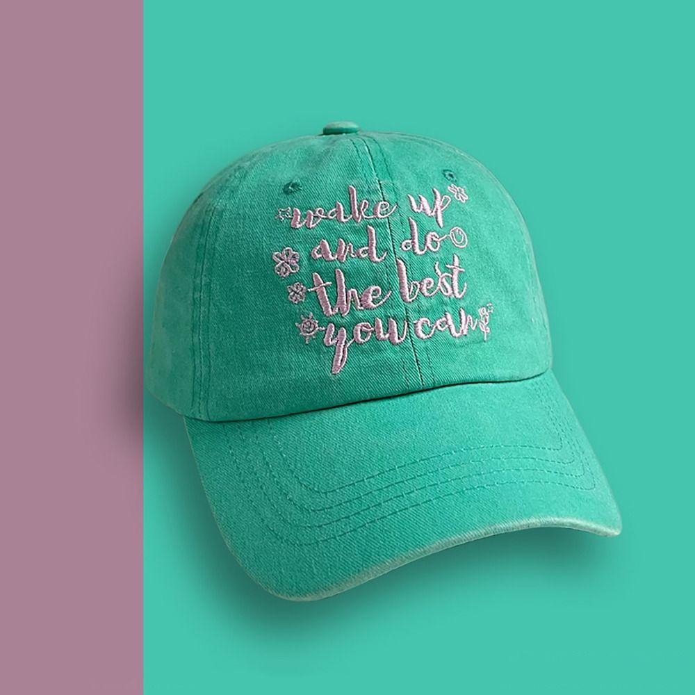 Letter Embroidered Baseball Cap Sun Protection Peaked Hat Vintage Sun Hat  Sports Outdoor