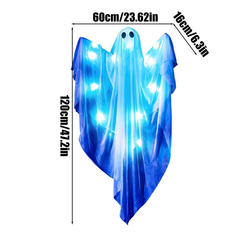 Halloween Ghost Dimmable Light Up Ghost Decorations Hanging Ghost Halloween Deco Ghost Pendant with 3 Light Modes and Sound