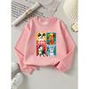 European Sizes Cute Dog Characters with Glasses And Hats Girls' Crew Neck Sweatshirt, Autumn Winter Western Top, Long Sleeved Casual.