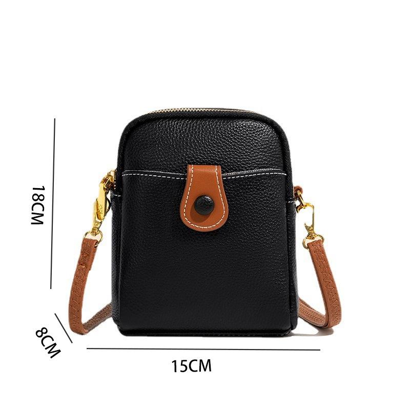 Fashion Women's Genuine Leather Diagonal Cross Head Layer Cowhide Coin Purse Cowhide Shoulder Bag