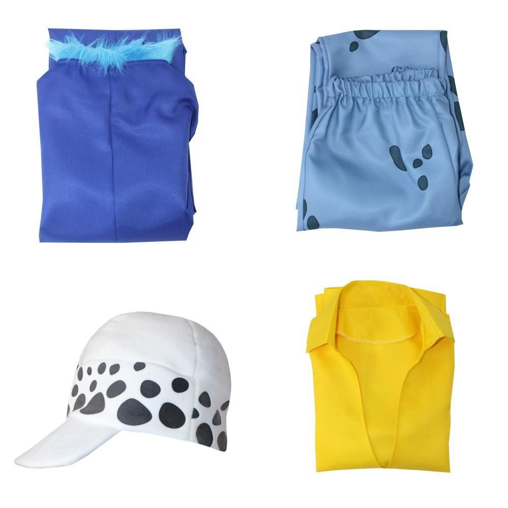 Anime ONE Trafalgar D Water Law PIECE Mantel Hose Umhang Cosplay Kostüm Erwachsenen Sets Halloween Karneval Performance Uniform Mütze