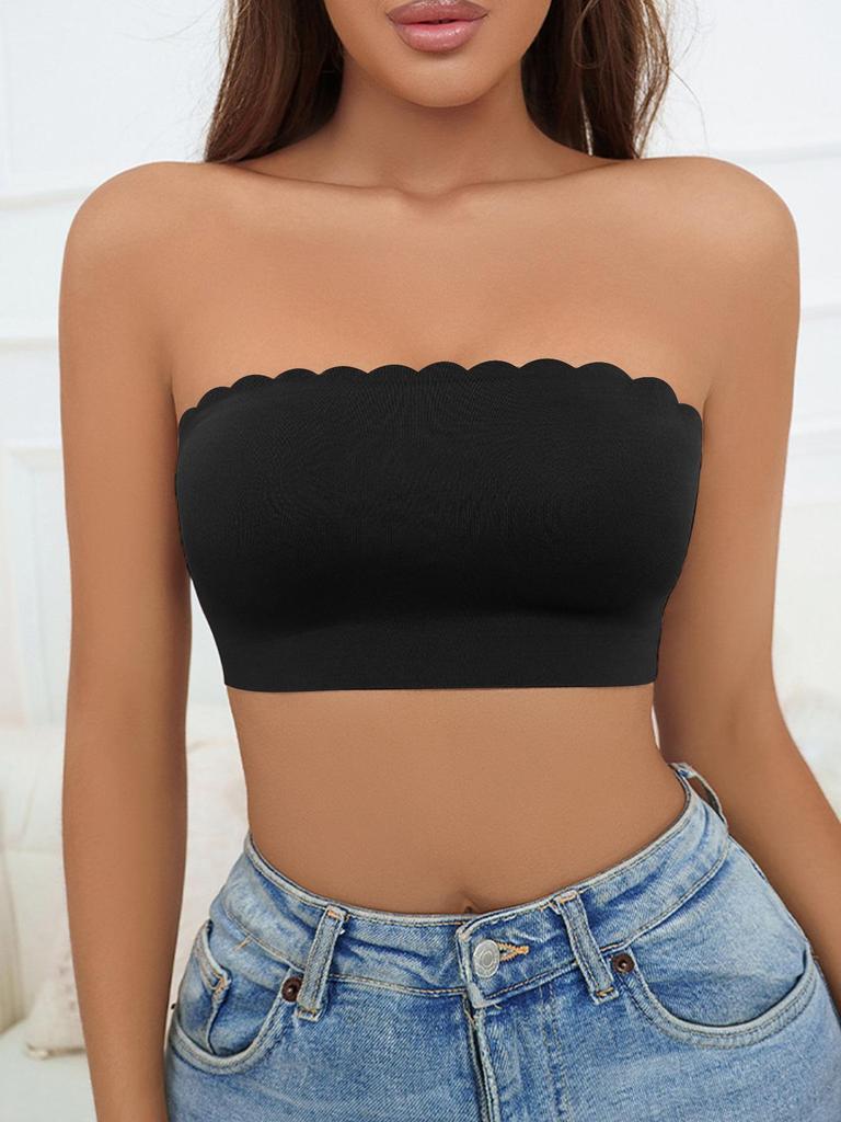 Biustonosz bez ramiączek European Seamless Tube Top z antypoślizgowym jedwabiem lodowym dla małych biustów