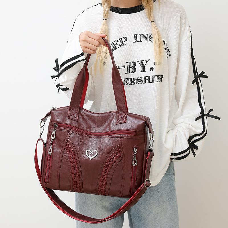 Women's Handbag Soft Leather Shoulder Bag Large Capacity Tote Bag