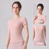 Womens Breathable Slim Fit Yoga Top Quick Dry Athletic Short Sleeve Gym Workout Shirt
