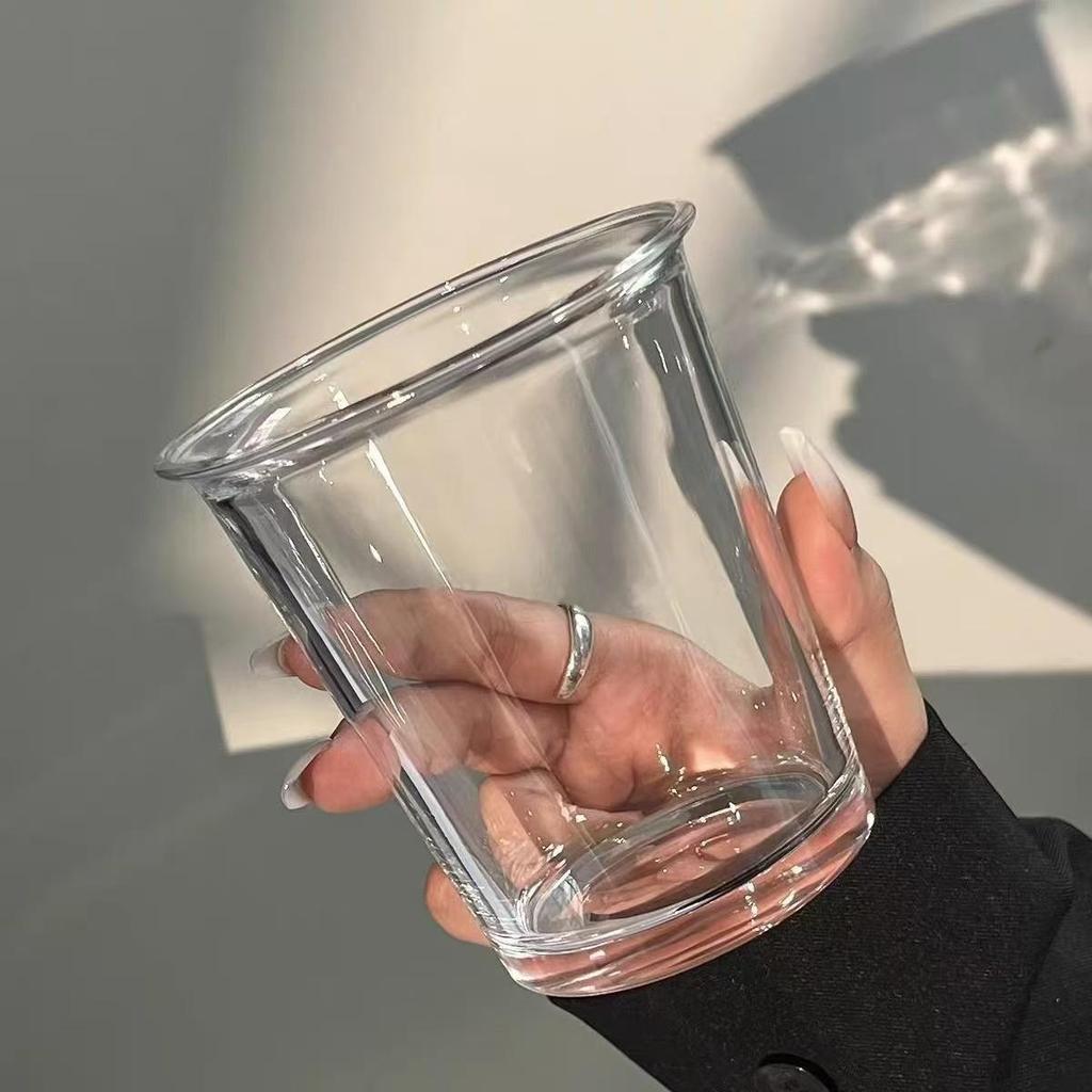 American Style Simple Glass Flip-Top Cup for Coffee, Water, or Milk