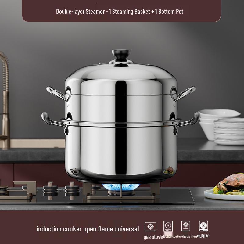 2025 Нержавеющая сталь Многоуровневая энергосберегающая пароварка и рисоварка с индукцией. 26CM (1-2 people)