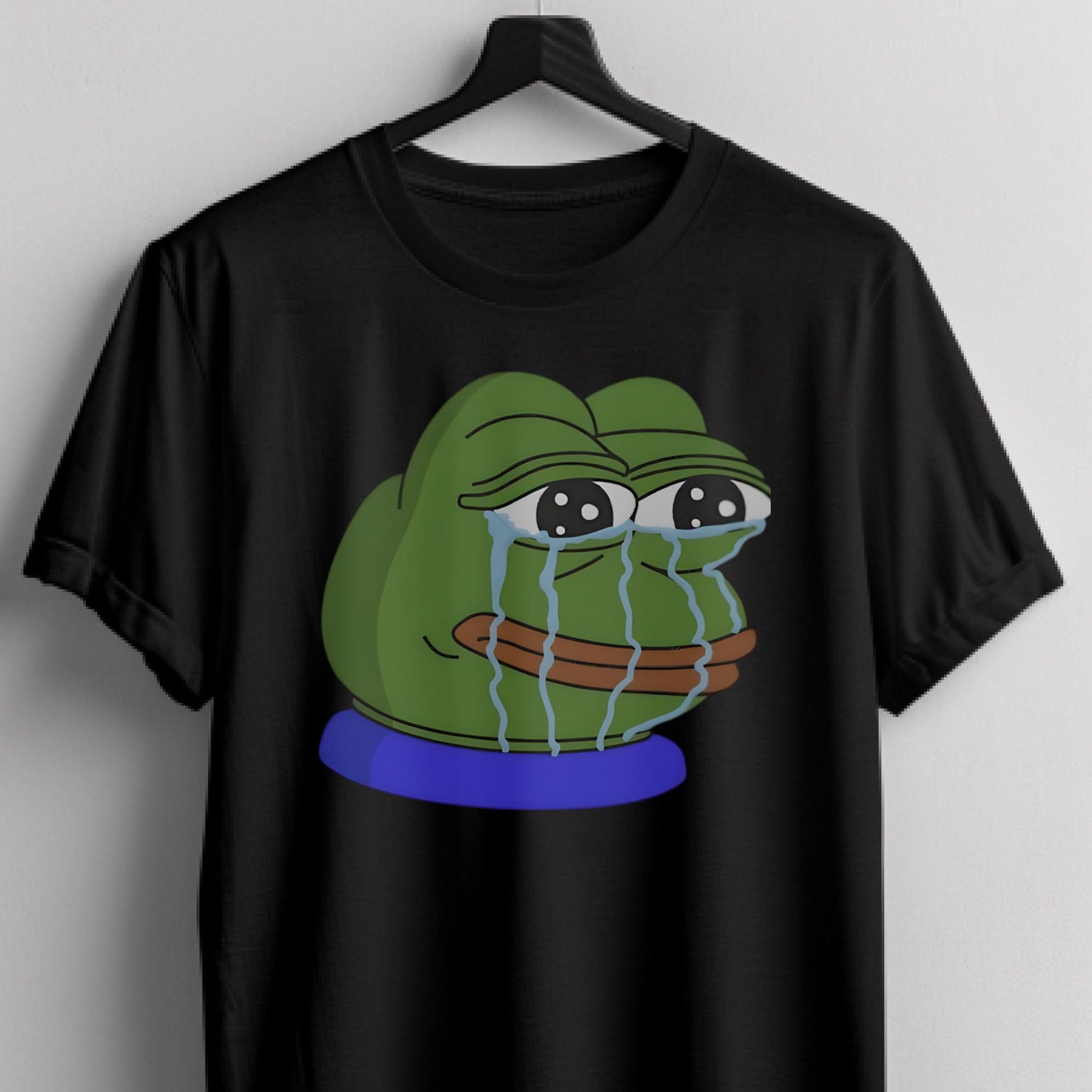 Crying Pepe the Frog Shirt: Meme Graphic Tee M