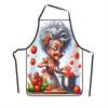 1pc Charming Tomato Recipe Kitchen Apron - Vibrant Print, Sleeveless Polyester, Ideal for Home Cooking Baking