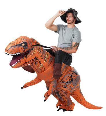 Bohuiteng Dinosaur Cosplay Dinosaur Kigurumi Rider Adult Unisex Monster Inflatable Costume Set for Parties Half-Body Costume, Outfit, (Red)