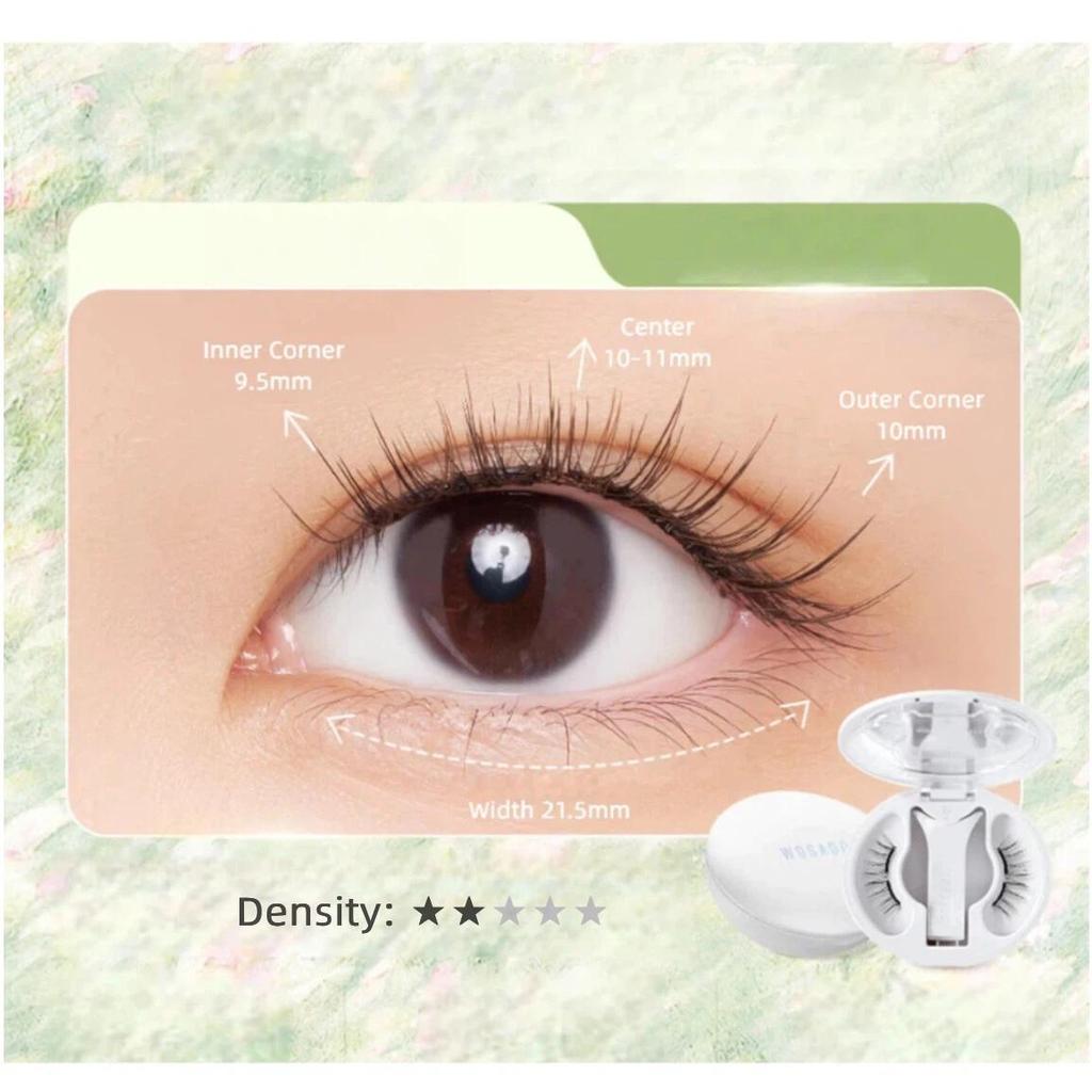 WOSADO Magnetic Eyelashes, No Glue Required, Natural-Looking, Korean-Style, Black Color, 9.5-10~11-10mm Length, 21.5mm Width