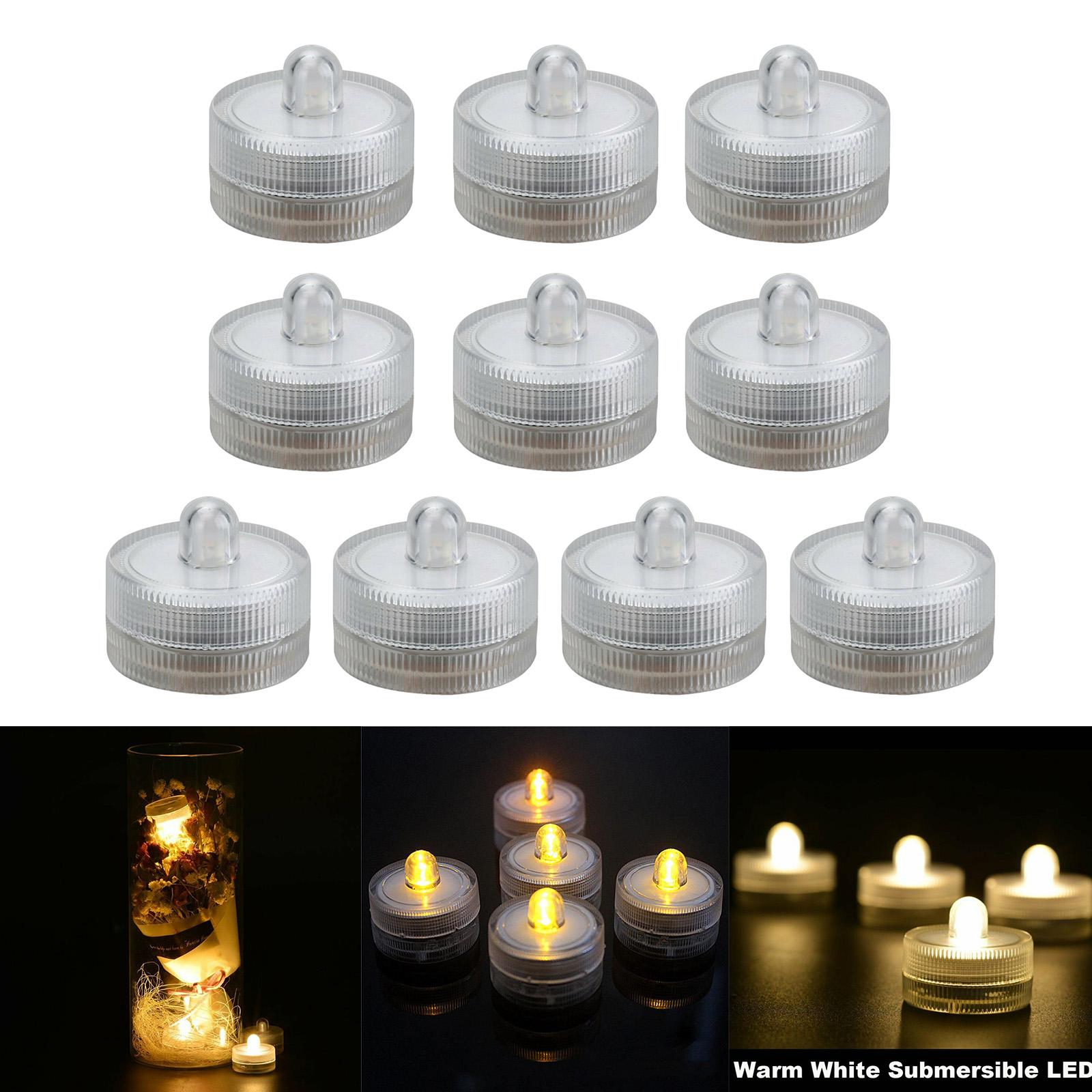 

10Pc Submersible Light Flameless Candles Waterproof Wedding Party світло-жовтий колір