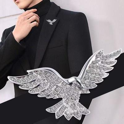 Adler Brosche Kraftvolles Tier Stil Mode Accessoires Anti-Licht Pin Trendiges Acryl Herren Stil mit Strasssteinen Verzierungen