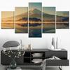 Berg Fuji See Landschaft Bild 5 Teile Wandkunst Leinwanddruck Modulare Heimdekoration Gemälde Ästhetische Zimmerdekoration Bild