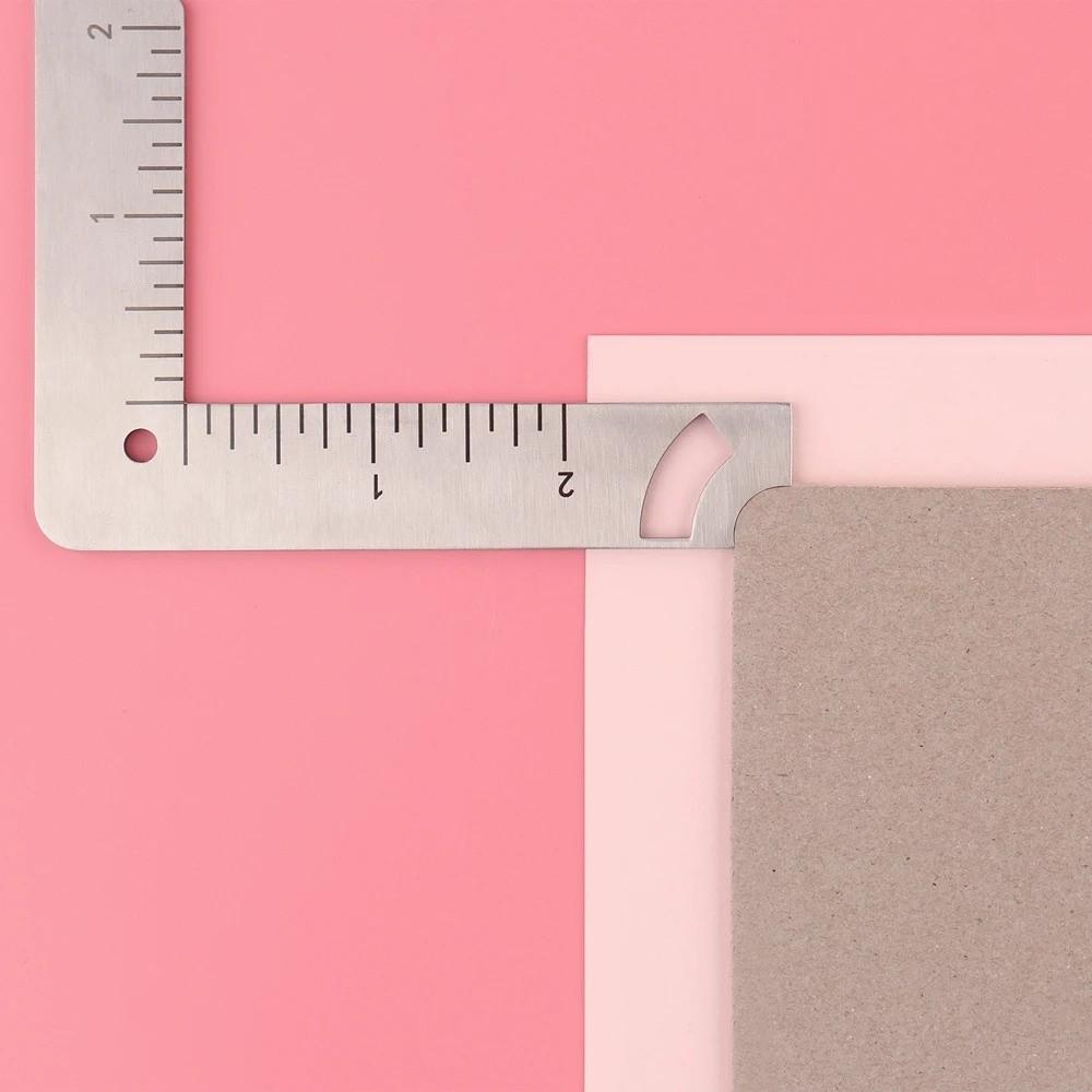 Stainless Steel Book Cover Positioning Ruler Multi-Function Marking Tool Durable Gauge Ruler