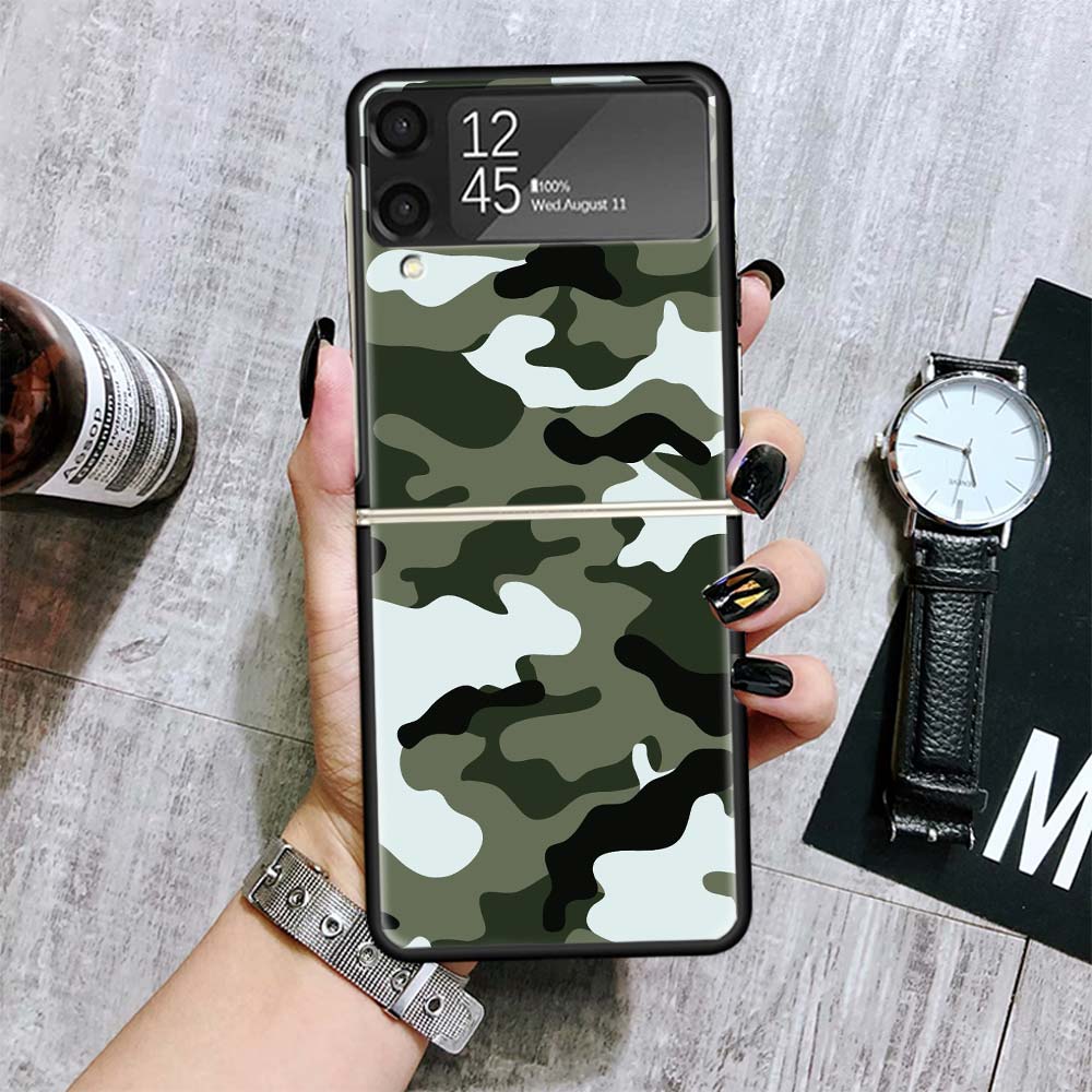 Camouflage Military Cases For Samsung Galaxy Z Flip 4 5 6 7 3 Z Flip7 Flip6 Flip4 Flip5 Flip3 5G Hard Shockproof Fundas Cover Ga