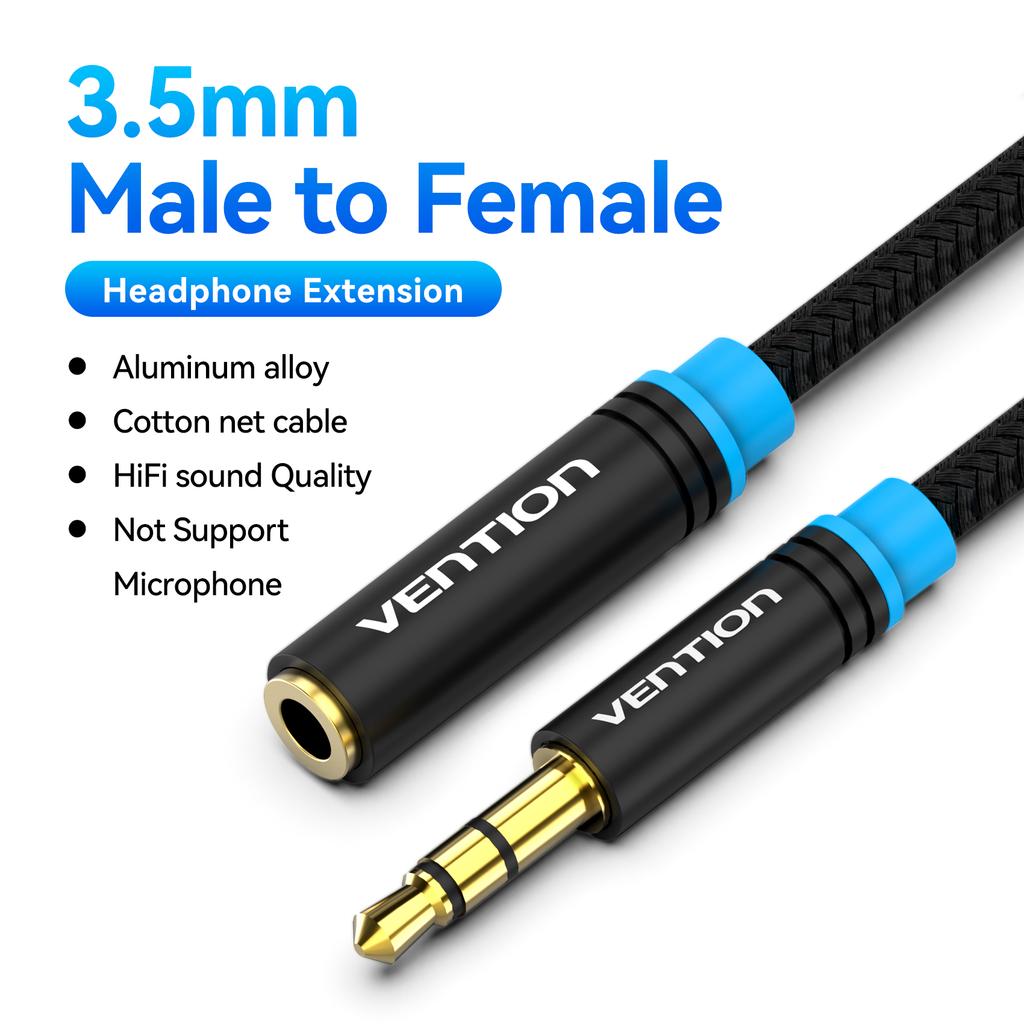 Vention Jack 3.5 mm Audio Extension Cable for Laptop PC TV Huawei Xiaomi Stereo 3.5 mm Jack Aux Headphone Speaker Cable Auxiliar