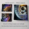Owl moon artwork Bedding Duvet cover sets Duvet covers Pillowcases gifts (1 * Duvet Cover 2 * Pillowcases, without duvet insert)