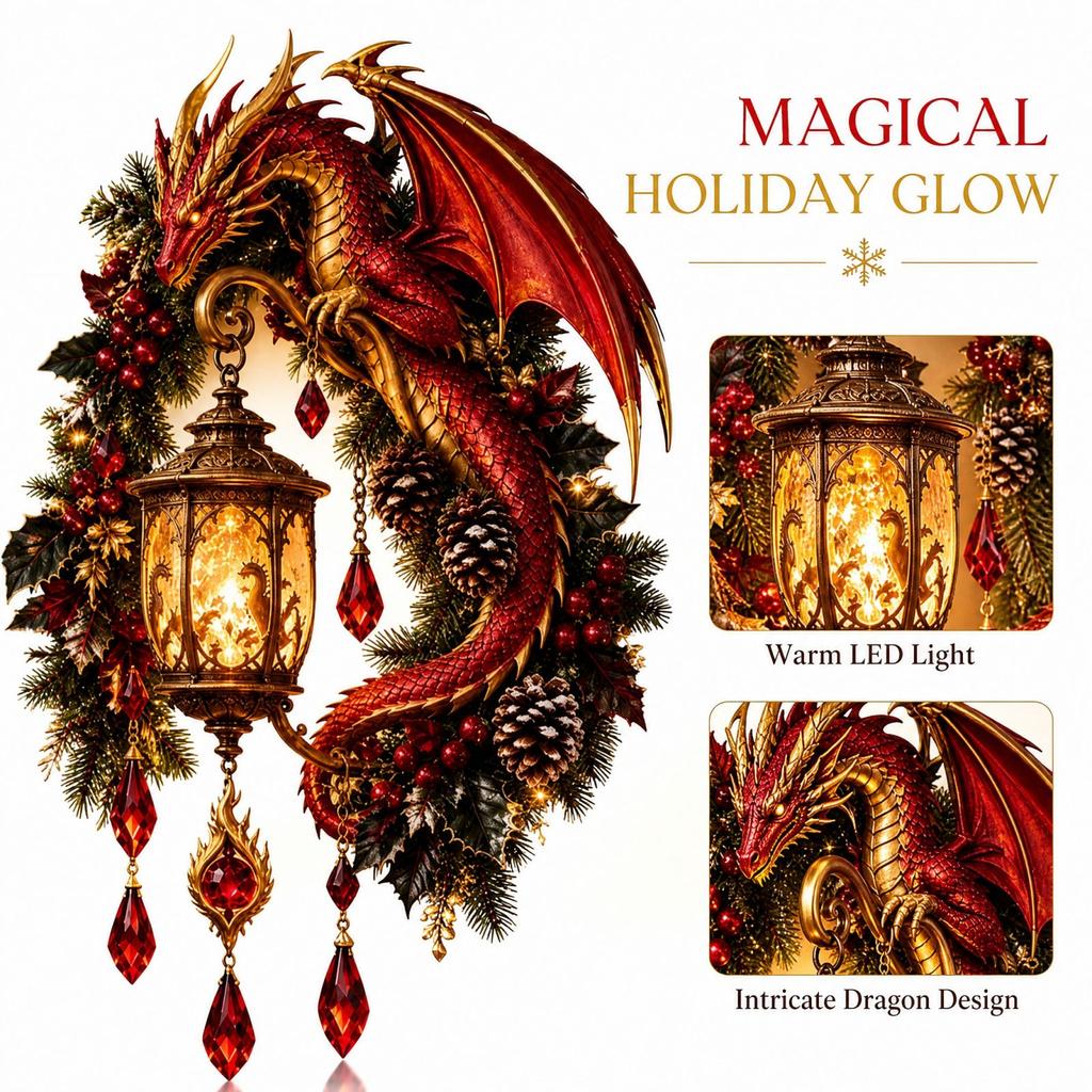 Christmas Series Wall Decoration with Lights, Holiday Hanging Decor for Home Indoor Display