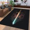 Knight Templar Cavalier Crusaders Cartoon Carpet Rug for Bedroom Living Room Home Sofa Decoration,Kid Game Large Decor Floor Mat
