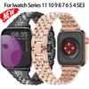 Per Apple Watch Ultra 3/2 49mm Serie 11 10 9 8 7 6 5 SE3 Cinturino Metallico con Diamanti Braccialetto da Donna Per Iwatch 38 40 44 45 46 42mm