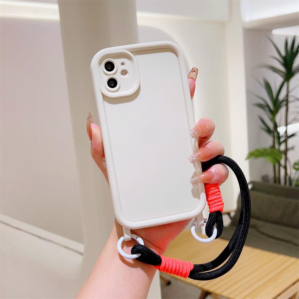 Wrist Strap Soft Phone Case for IPhone 16 15 14 Plus 13 12 11 Pro Max XS X XR Wristband Shockproof Protective Cover