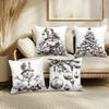 Christmas Themed Pillowcases: Santa, Snowman, Christmas Tree & Ornaments Designs Sofa Room Cushion Cover Home Decoration Gift