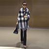 Thick women casual cape sweater plaid shawl cardigans for autumn and winter outfits