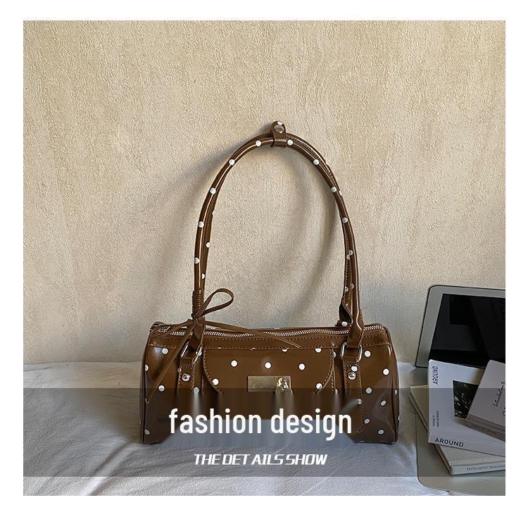 Women's 2026 Polka Dot PU One-Shoulder Crossbody Bag - Stylish & Simple Medium Size Handbag