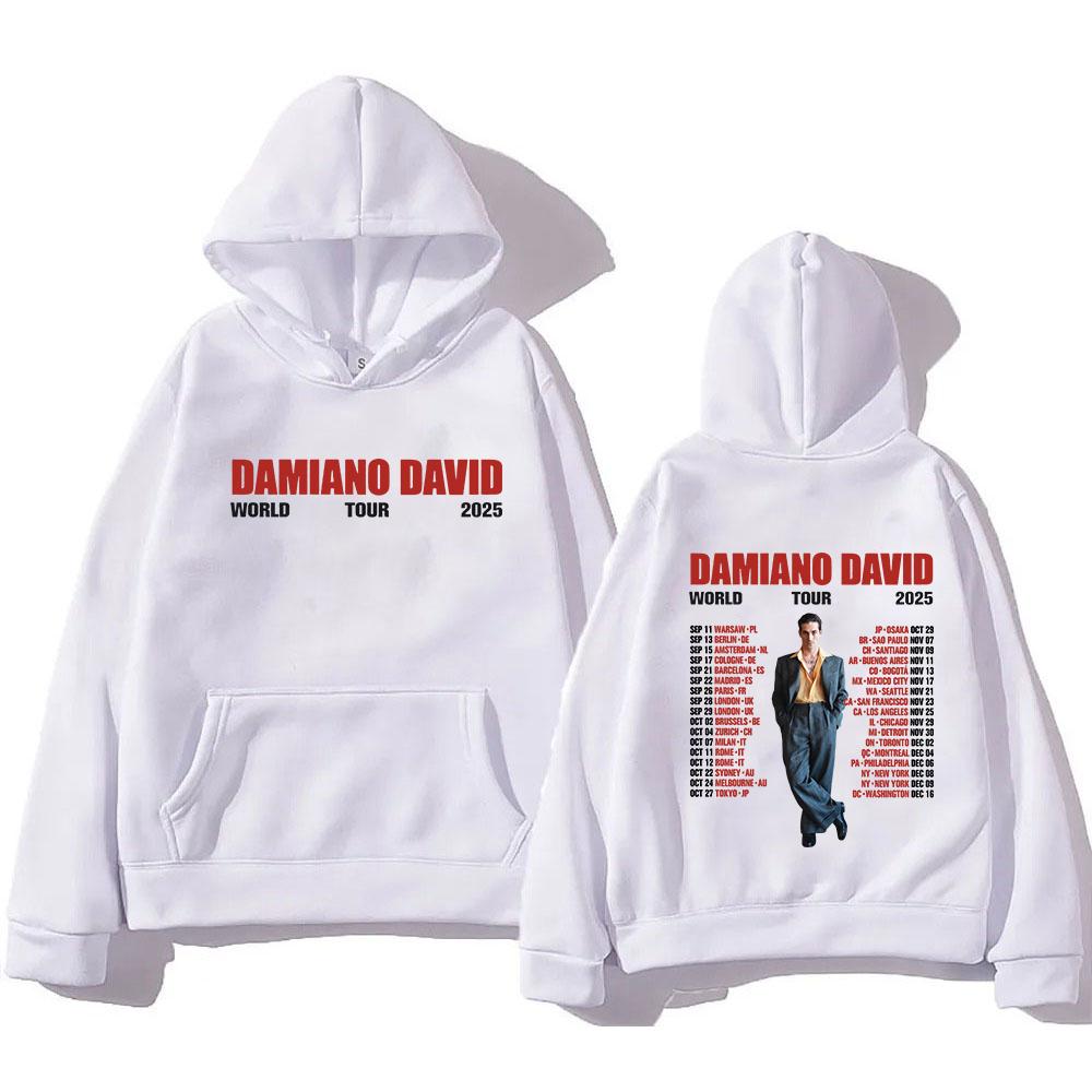 Damiano David World Tour 2025 Hoodie Funny Little Fears Men/women Hoodies Harajuku Aesthetic Winter Clothes Pullover Sweatshirt