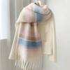Tassel Winter Cashmere Scarves Mohair Neck Warmer Elegant Long Shawl  Girl