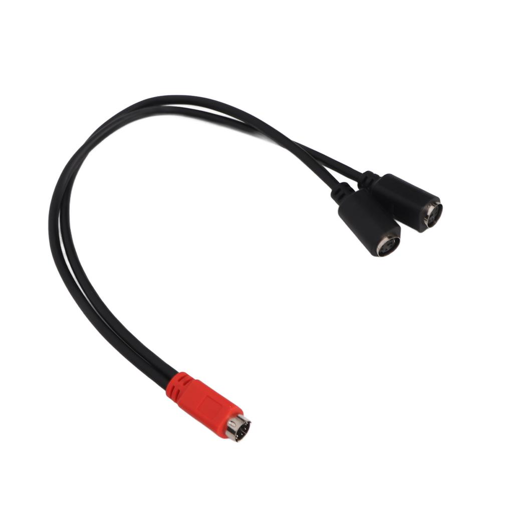 MINI DIN 6 Pin Male To 2 MINI DIN 6 Pin Female Cable Red Black Head MINI DIN 6 Pin Y Splitter Cable 1.0ft