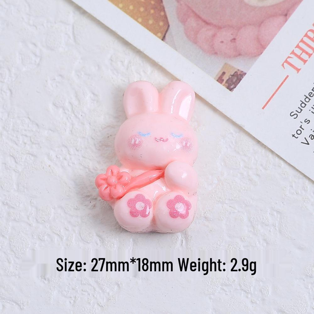 Cute Flower Rabbit Cartoon Hair Clip DIY Resin Materials