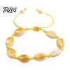 Flexible Rope Bracelets for All Sizes Handmade Seashell Bracelet, Natural Shell Boho Beaded Adjustable Retractable Knot Wristbands Woven String