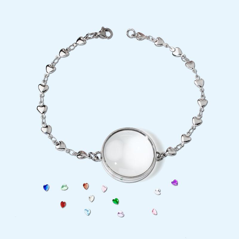 Edelstahl Doppel gekrümmtes Medaillon Armband Kette Glas Speicher Anhänger Schwimmendes Medaillon Armreif Füllbar DIY Schmuckherstellung