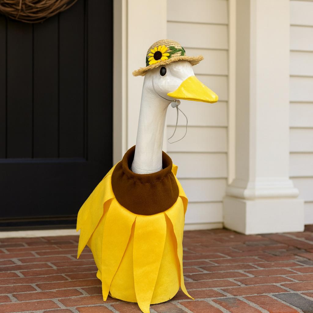 Porch Costume Goose Statue Outfit Sunflower Suit Farm Yard Decoration Outdoor Festival Dress Home Decor