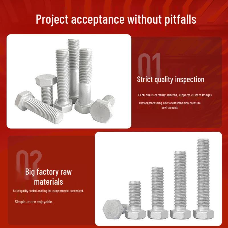 High-Strength Hex Bolts M8 Set with Nuts for Photovoltaic & Wind Power, Grade 8.8, Hot-Dip Galvanized