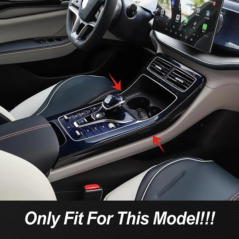 Car Styling Center Console Gear Shift Frame Decoration Cover Trim For BYD Qin PLUS  Carbon Fiber Color Interior Accessories