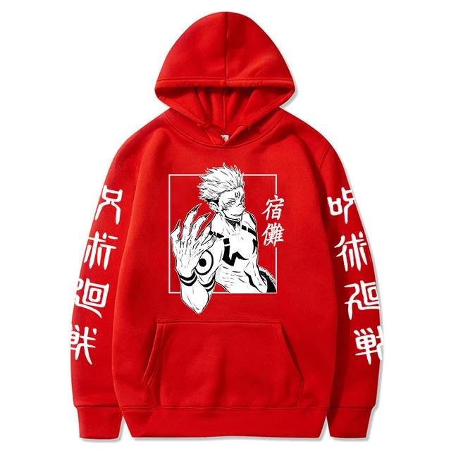 Anime Jujutsu Kaisen T Shirt Ryōmen Sukuna Cosplay Tops Japanese Harajuk Printed Streetwear Fleece Pullover Sport Jogging Hoodie